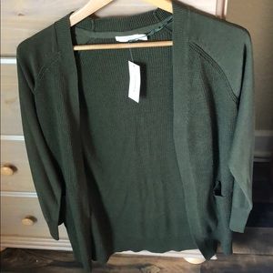 Francesca long green knit sweater NWT